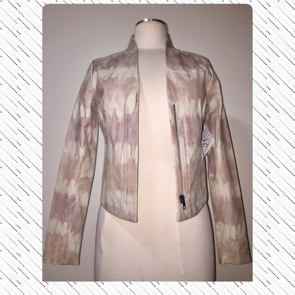 Vintage Mark & James Badley Mischka Leather Blazer NWT Sz XS - Picture 4 of 8